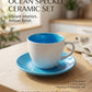 6pcs Nordic Speckled Ceramic Cup and Saucer Set –