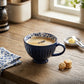 Danny Home 400ml Blue Floral Porcelain Breakfast Cup