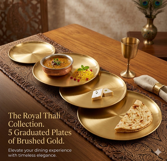 Royal Golden Thali Style Dining Plates