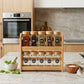 10-Piece Bamboo Spice Rack Set with Glass Jars