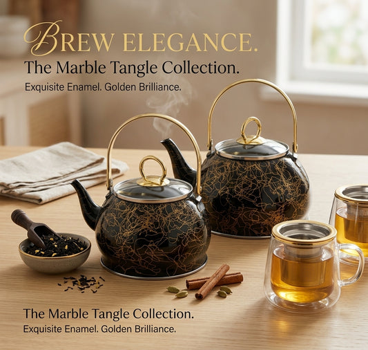 The Marble Tangle Enamel Teapot