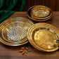 Luxury Gold-Plated Floral Embossed Decorative Serving Tray