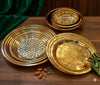 Luxury Gold-Plated Floral Embossed Decorative Serving Tray