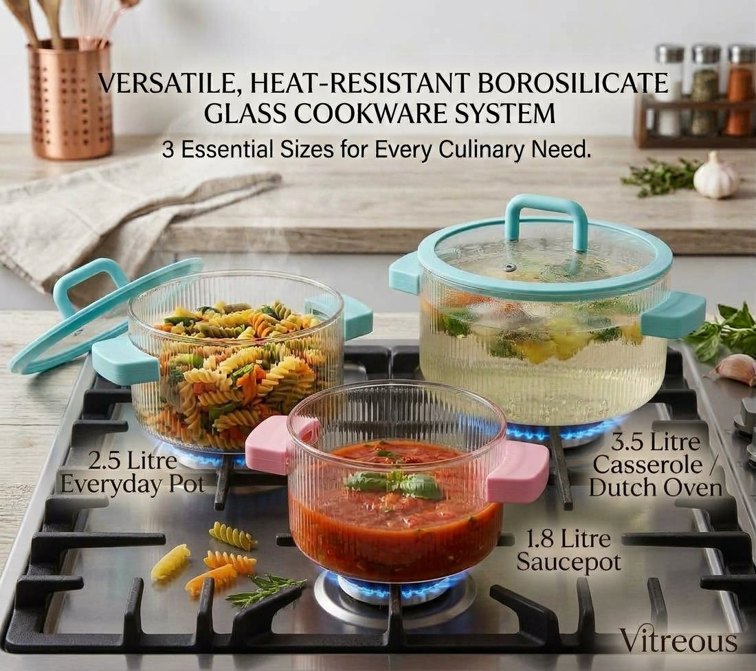 Heat-Resistant Borosilicate Glass Cooking Pot