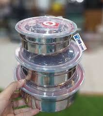 3Pcs Steel Airtight Bowl Set