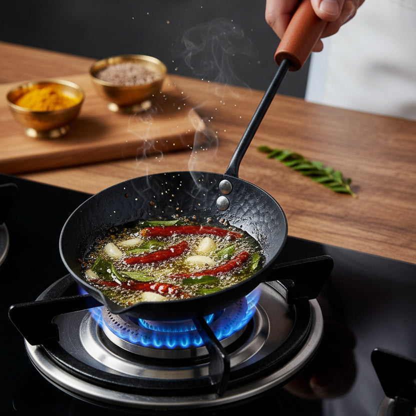 Hammered Iron Tadka Pan