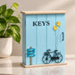 Decorative Wood Key Holder Organizer with Hinged Door