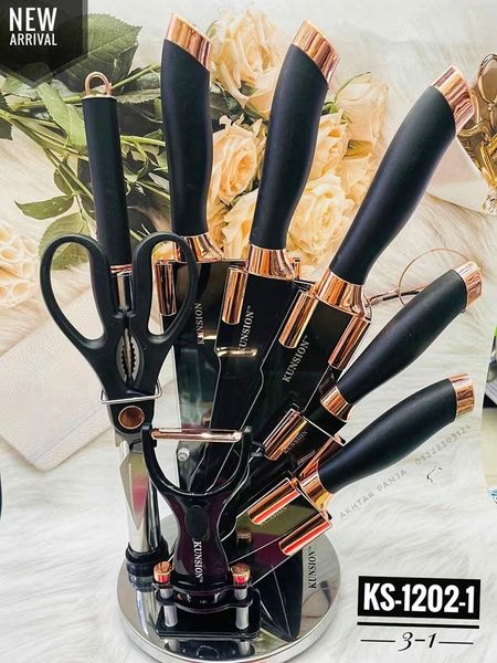 Knife Sets With Acrylic Rotate Stand