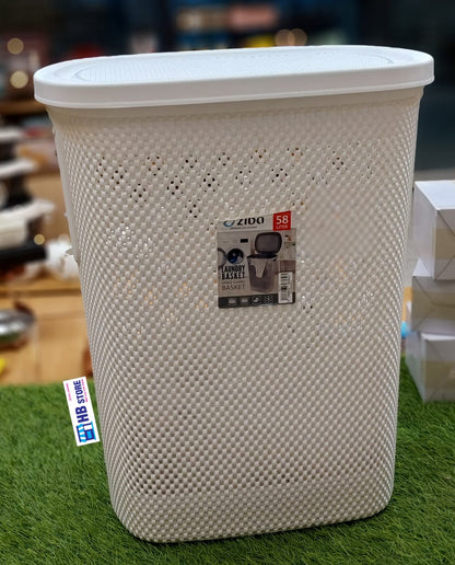 Large Capacity 58 Liter Perforated Laundry Hamper with Lid