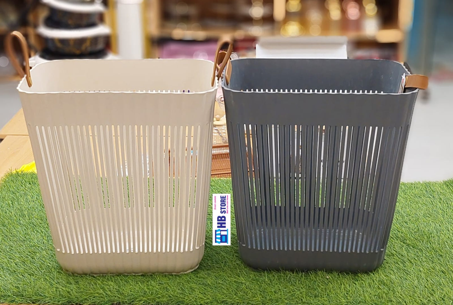 Modern Slotted Plastic Laundry Hamper