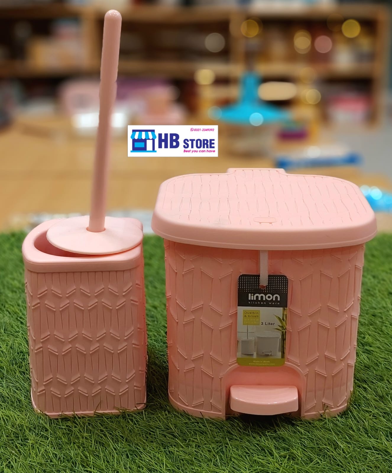 Elegant Pink/Peach Geometric Bathroom Accessories Set