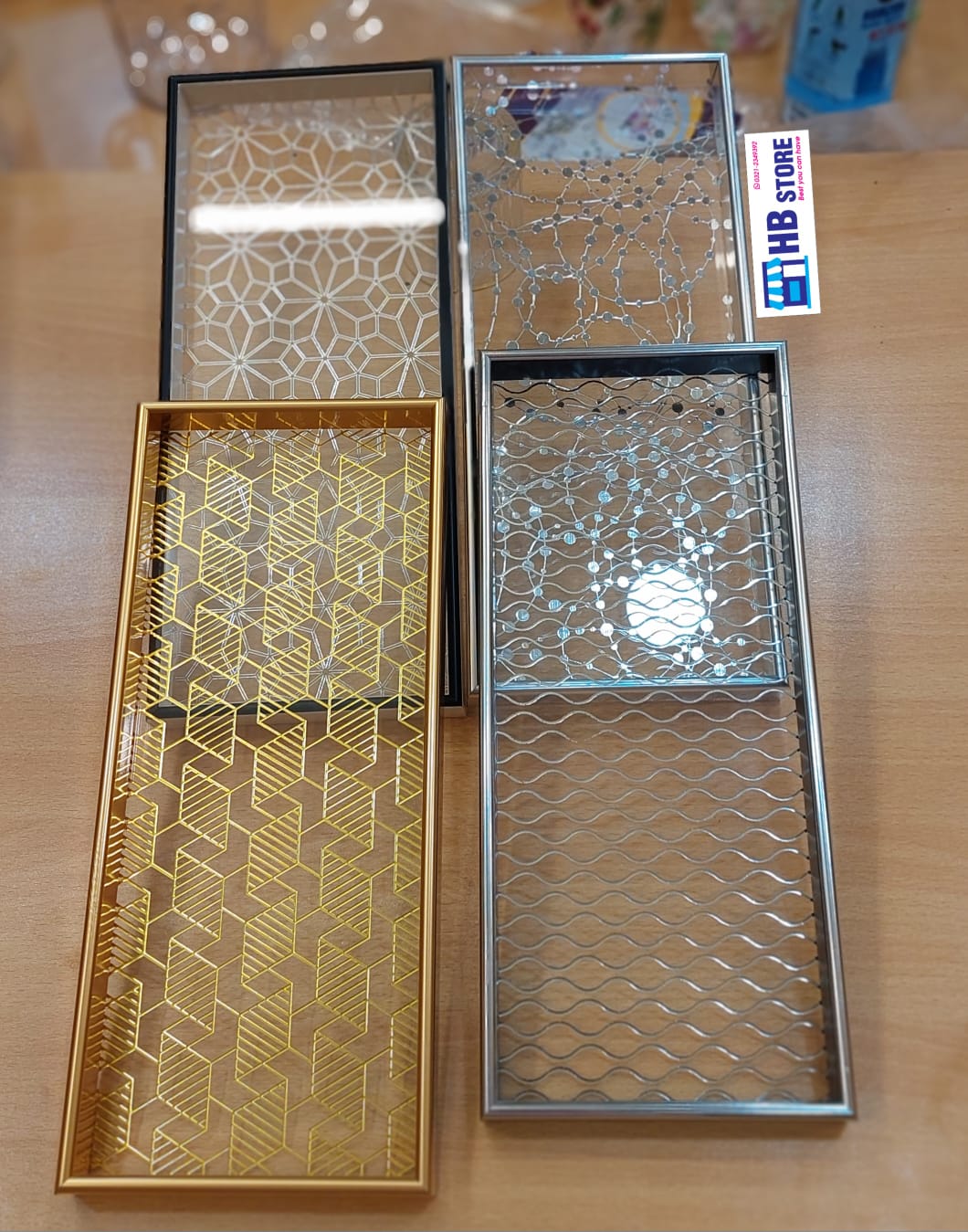 Customizable Arabic-Style Acrylic Tray – Trio of Sizes, Quartet of Colors