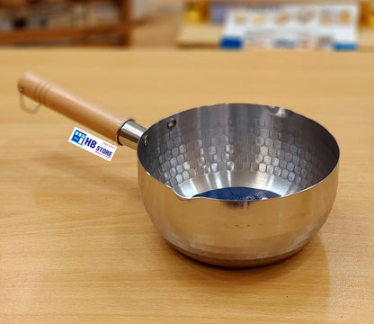 Japanese-Style Hammered Stainless Steel Saucepan