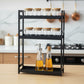 Slim Matte Black Multi-Tier Storage Shelves