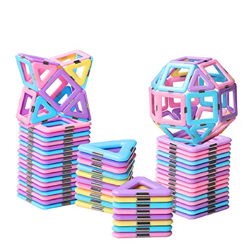 HOMOFY 40PCS Castle Magnetic Blocks - Learning & Development Magnetic Tiles Building Blocks Kids Toys for 3 4 5 6 7 Years Old Boys Girls Gifts