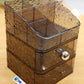 Smoky Brown 2-Tier Makeup and Cosmetic Storage Box