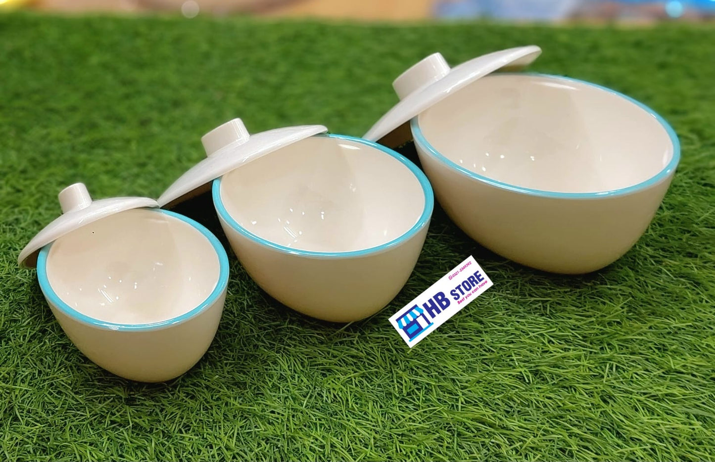 3-Piece Ceramic-Look Serving Bowl