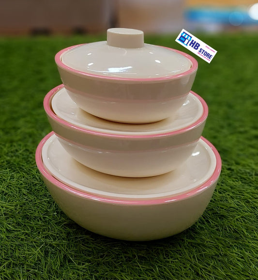 3-Piece Ceramic-Look Serving Bowl