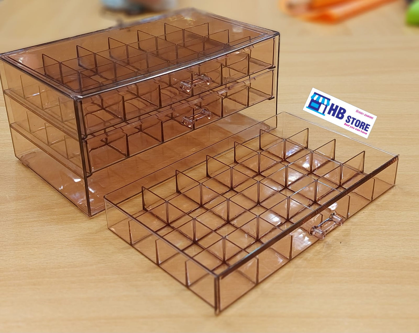 3 Layer Jewelry Organizer Box, 72 Cells Antioxidant Acrylic Clear Jewelry Box