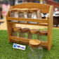 8pcs Glass Canister Set with Wooden Stand