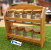8pcs Glass Canister Set with Wooden Stand