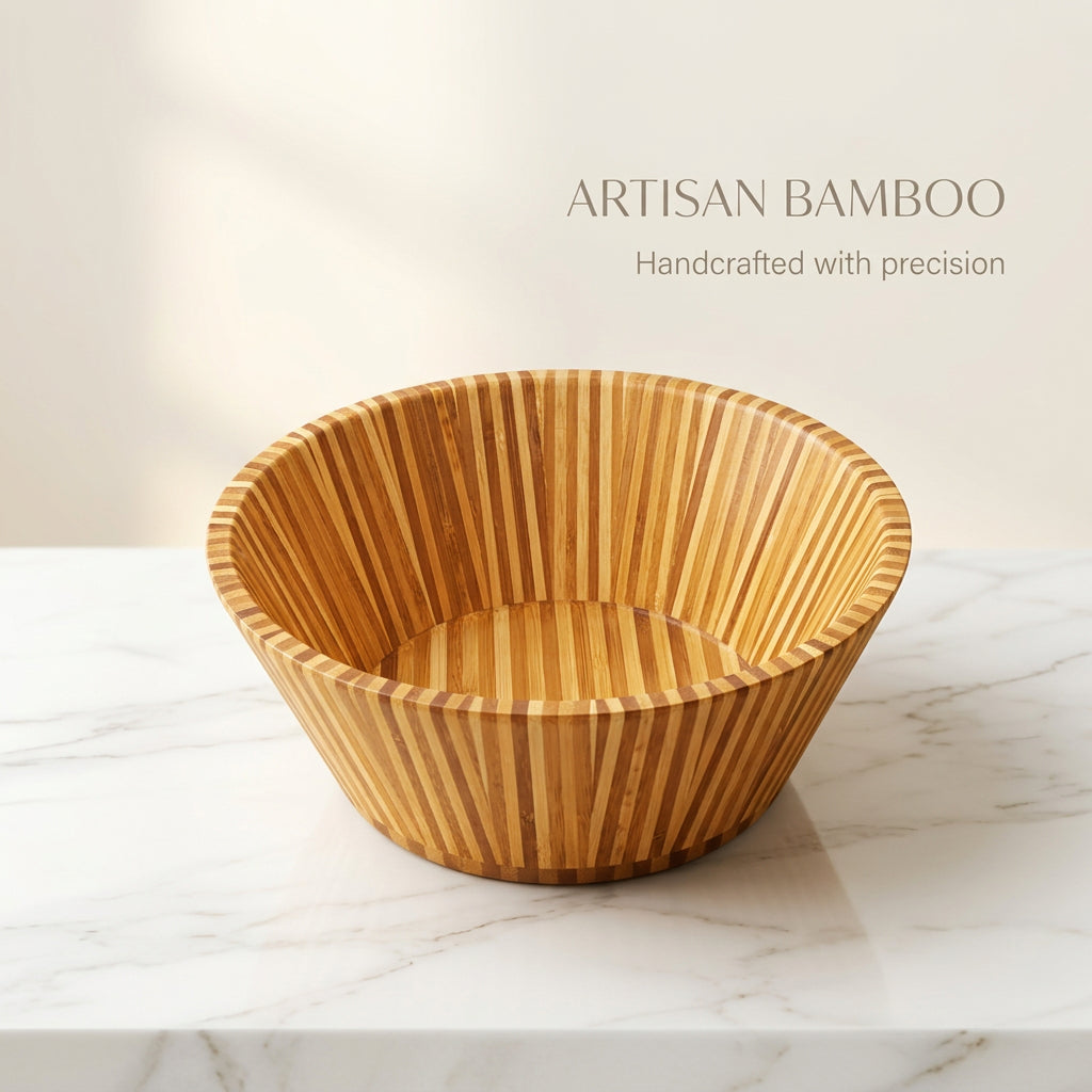 Artisan Stripe Bamboo Nesting Bowls