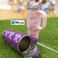 Floral & Bow Insulated Travel Tumbler with Handle