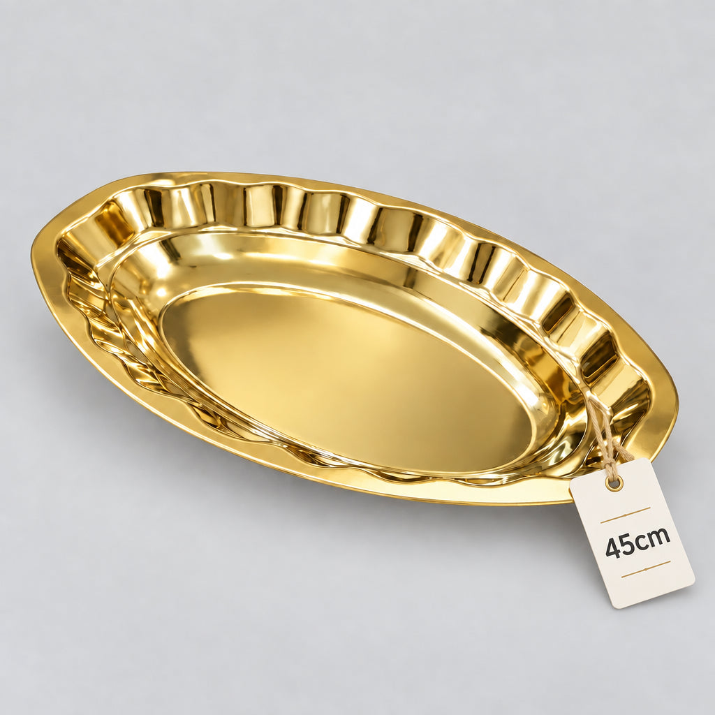 Elegant Gold Oval Serving Trays