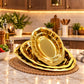 Elegant Gold Oval Serving Trays