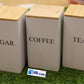 3-Piece Sugar, Coffee & Tea Storage Canister Set with Bamboo Lids