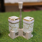 Elegant Marble-Pattern Salt and Pepper Shaker Set with Carrying Stand
