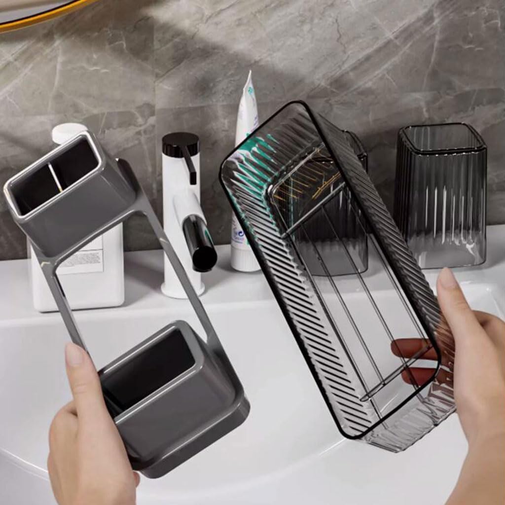 Multifunctional Simple Large-Capacity Toothbrush Holder Plastic mouthwash Cup Set