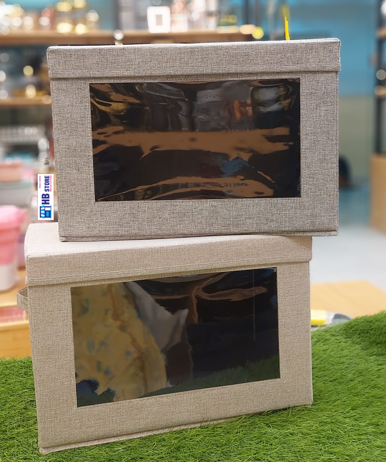 Transparent Window Fabric Storage Boxes，