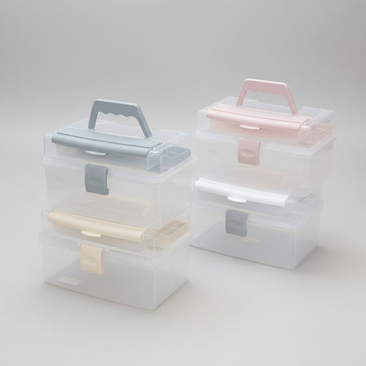 Limon Multi-Tier Clear Plastic Utility Organizer Box