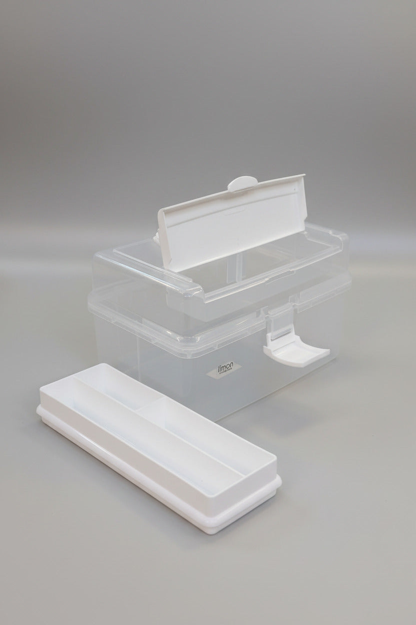 Limon Multi-Tier Clear Plastic Utility Organizer Box