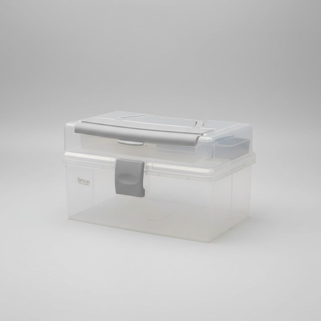 Limon Multi-Tier Clear Plastic Utility Organizer Box