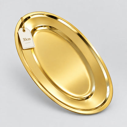 Elegant Gold Oval Serving Trays
