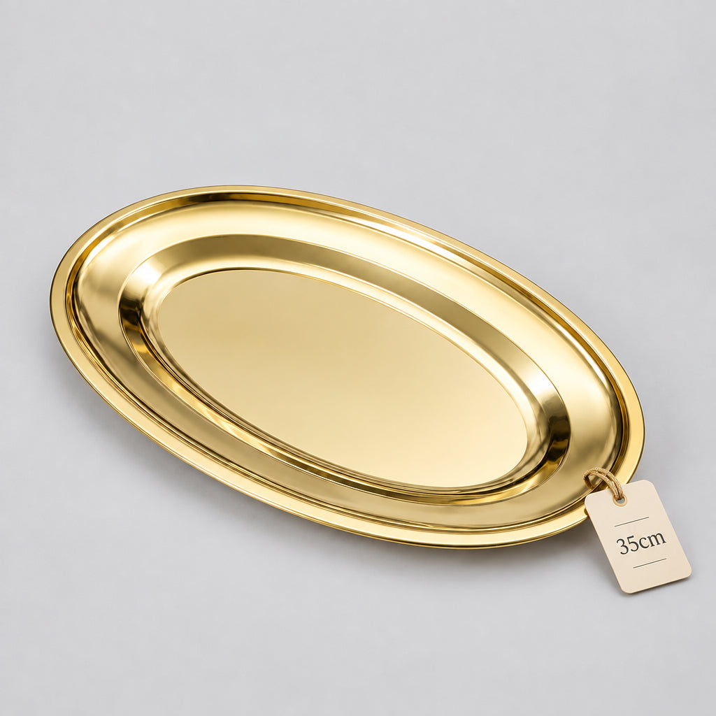 Elegant Gold Oval Serving Trays
