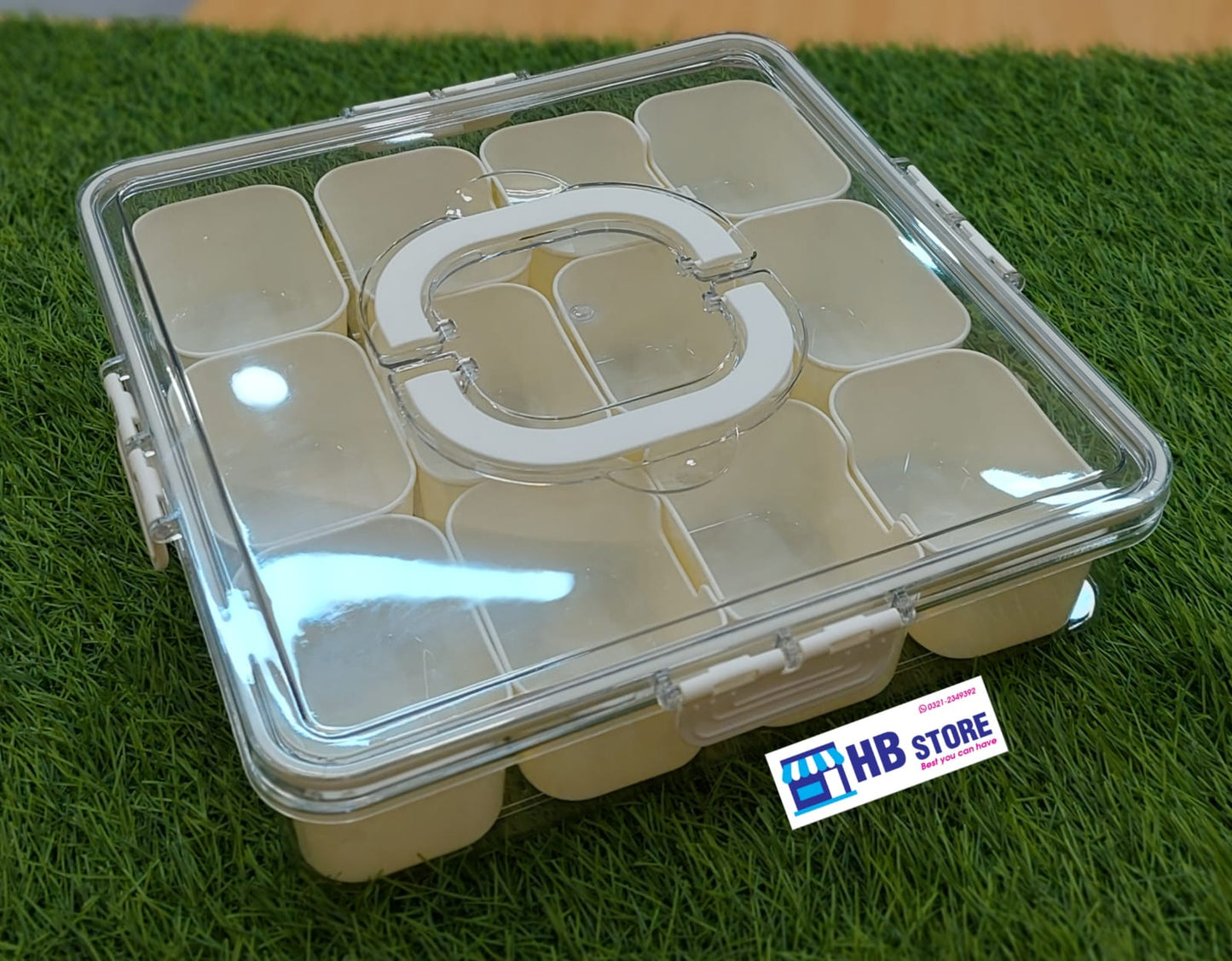 Food Storage Tray Divided Serving Tray with Sealing Lid Rectangular Snack Serving Tray with Push Snap Lock Table Storage KIT
