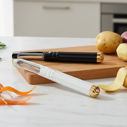 Straight Fruit and Vegetable Peeler with Gold End Cap