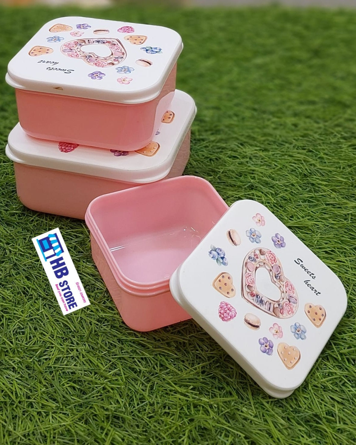 4-Piece Square Plastic Food Storage Container