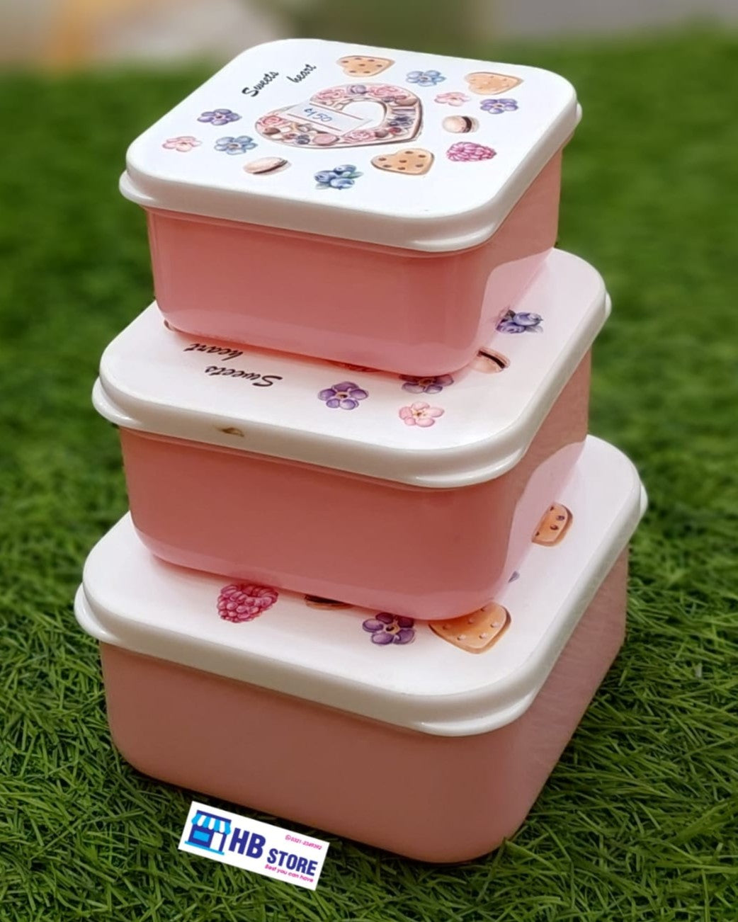 4-Piece Square Plastic Food Storage Container