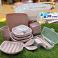 60-Piece Compact Food-Lock Picnic & Camping Dinnerware Set with Carrying Box
