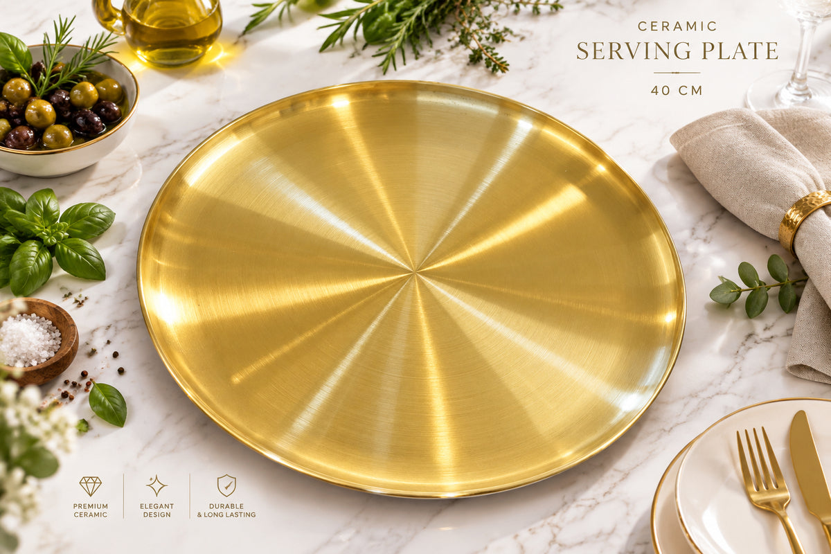 Royal Golden Thali Style Dining Plates