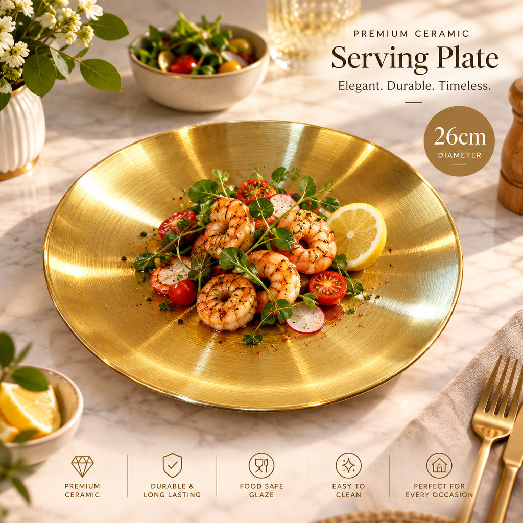 Royal Golden Thali Style Dining Plates