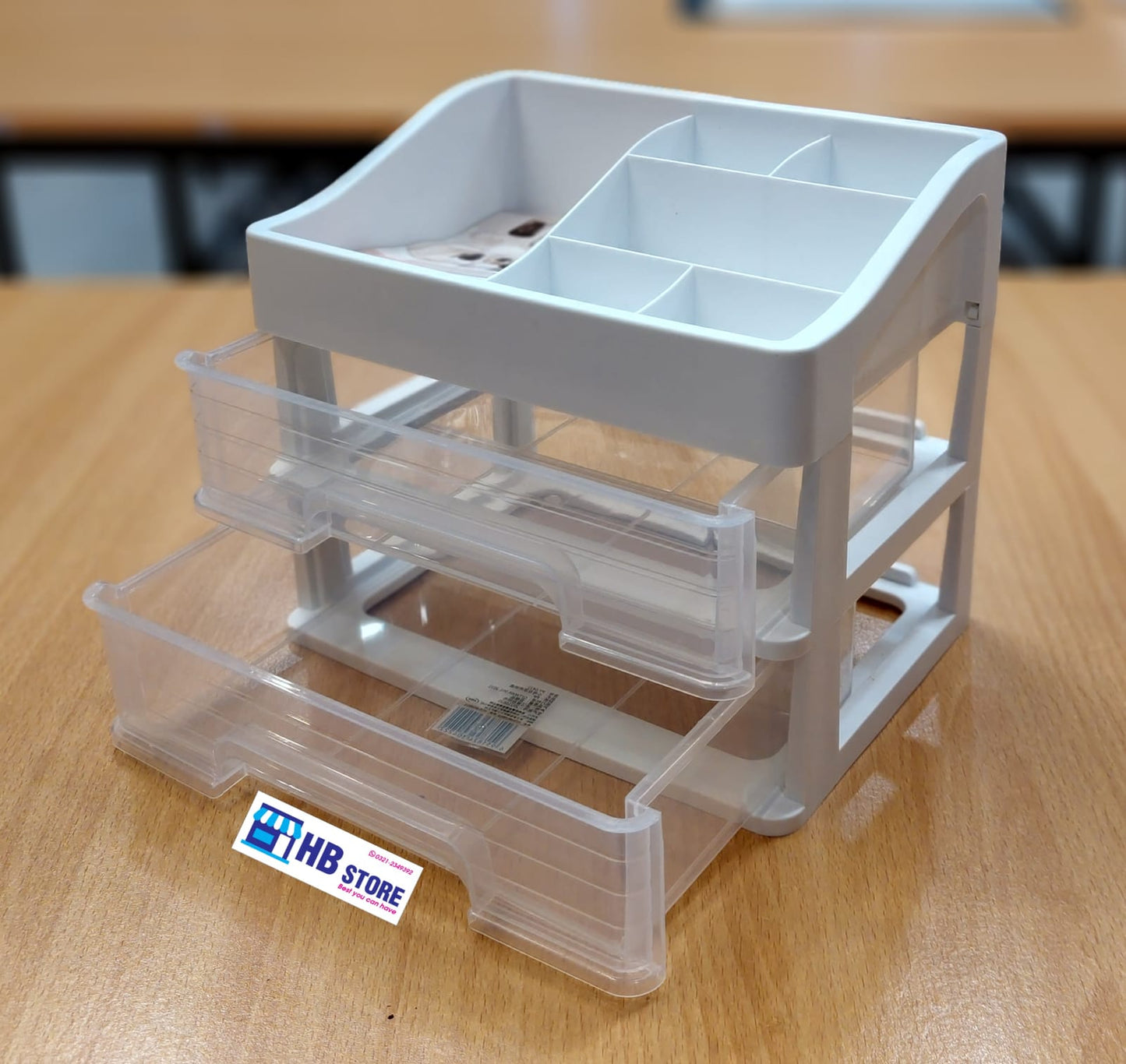 Transparent Plastic two Layer Cosmetic Storage Box
