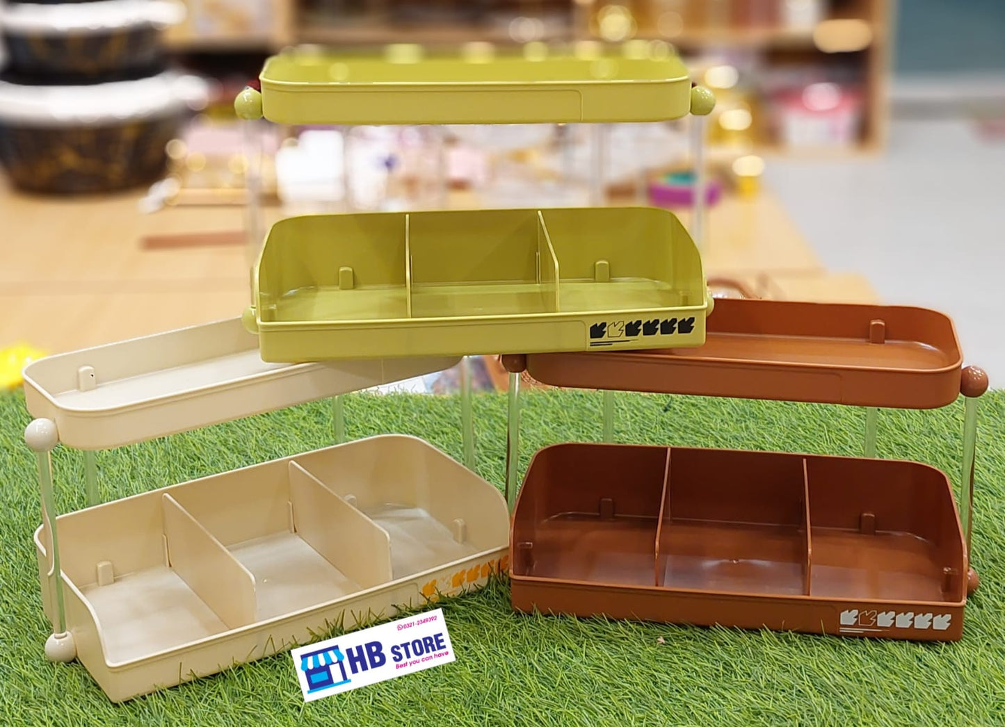 2-Tier Multipurpose Plastic Organizer Rack