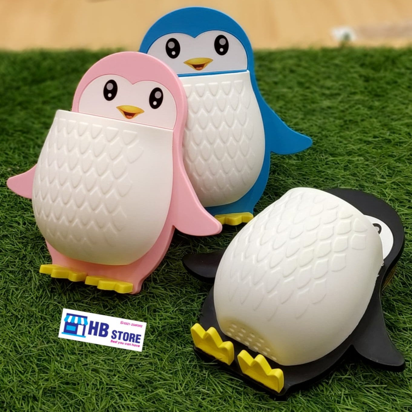 Cute Cartoon Penguin Wall-Mounted Storage Organizer