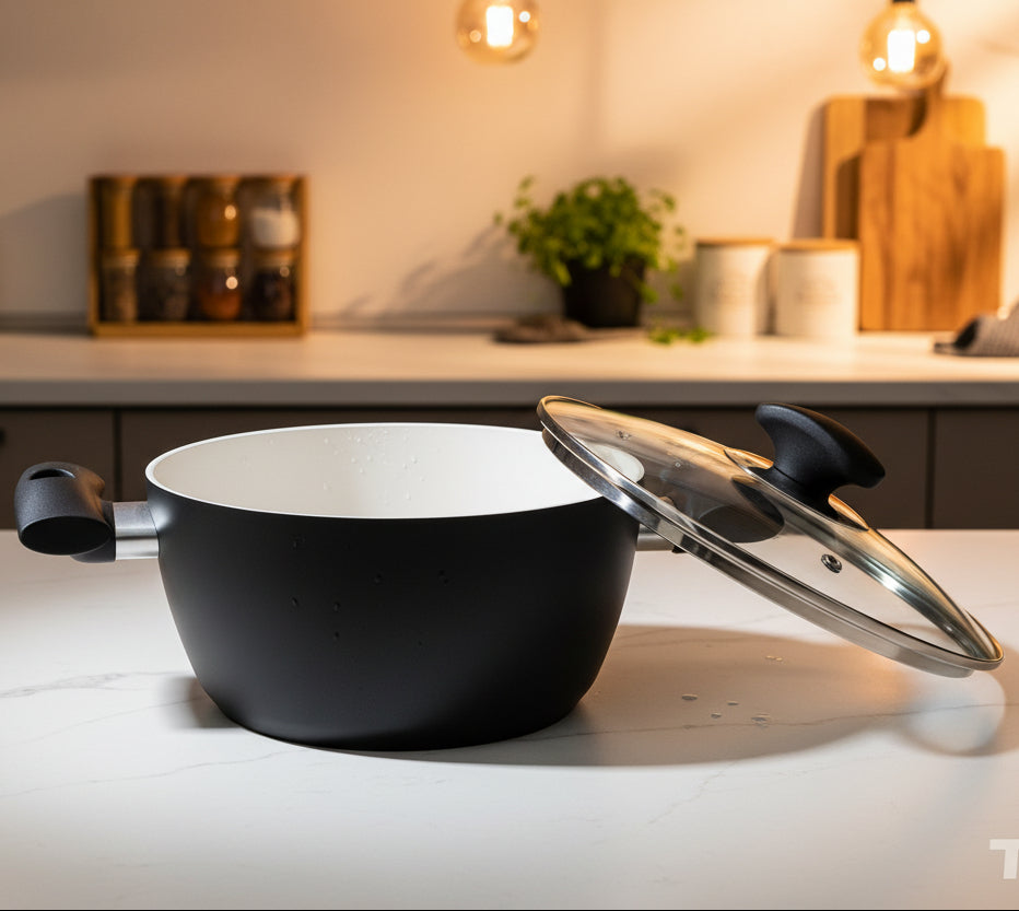 TVS Ceramic Coat Cooking Pot 20cm Made in Italy