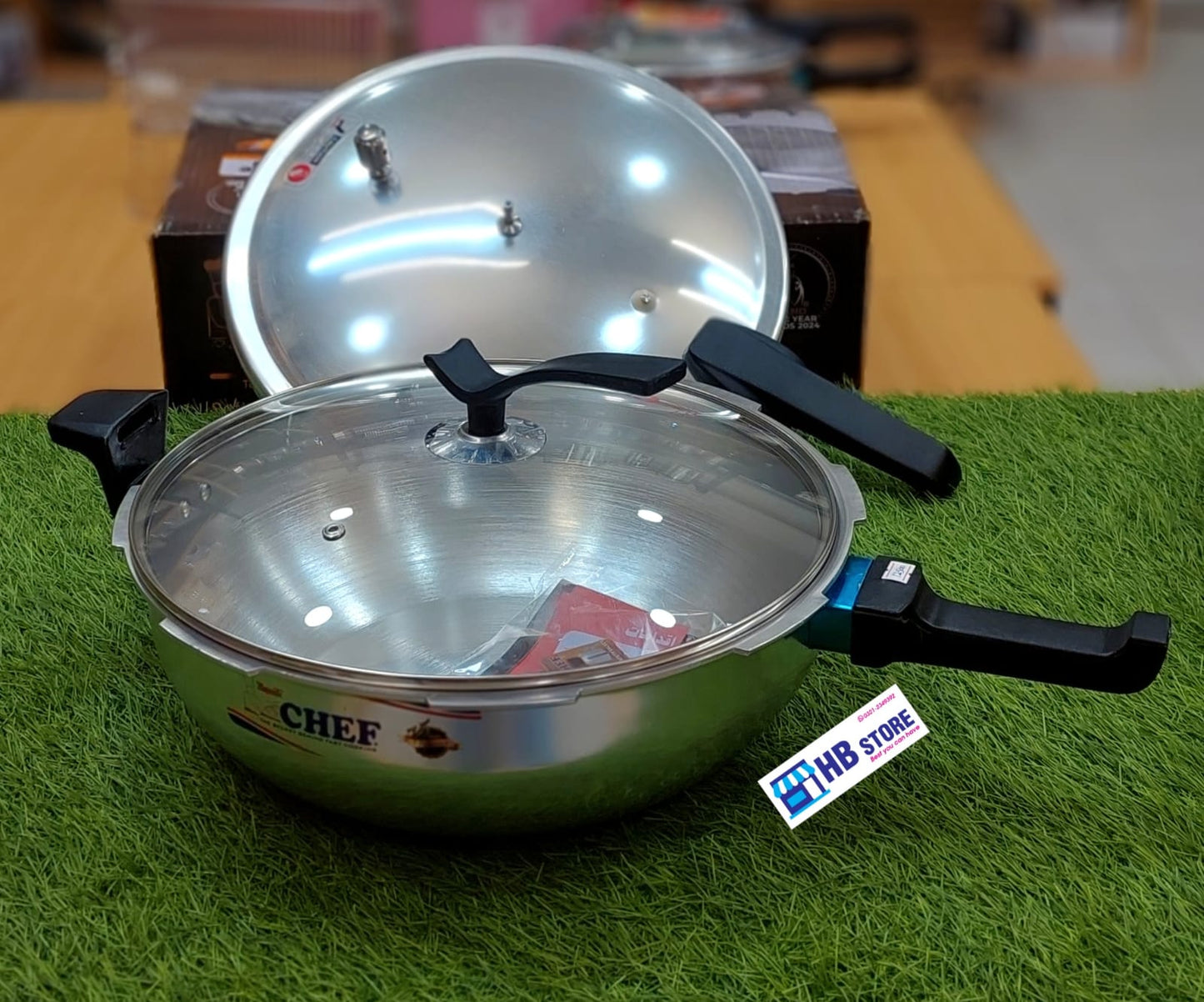 Chef Aluminum Karahi-Cooker Drip-Less Pressure Cookware